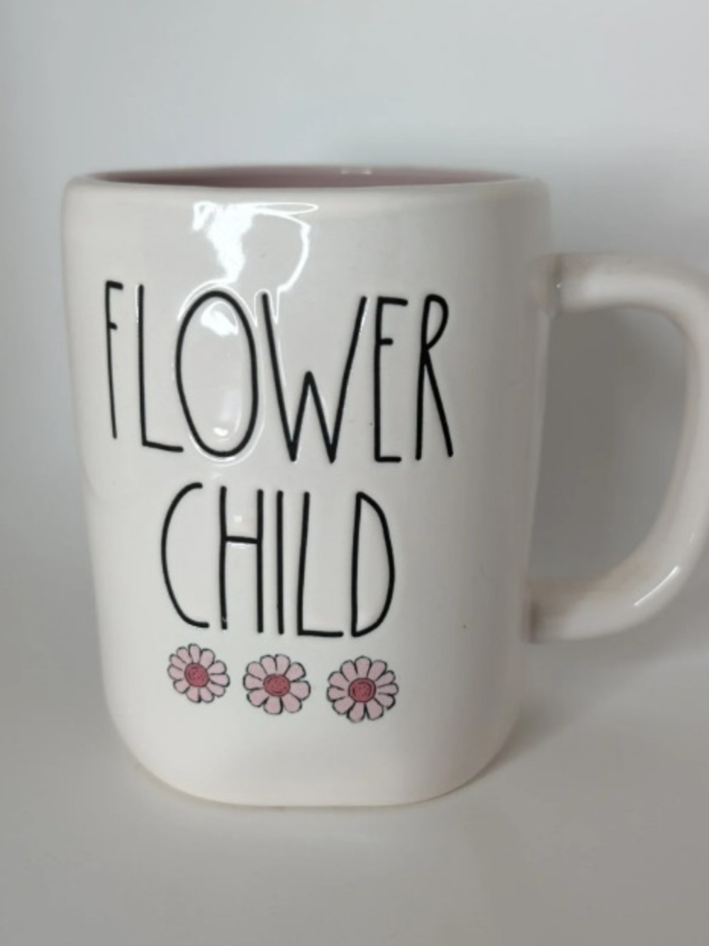 Flower Child Ceramic Mug with Pink Accents